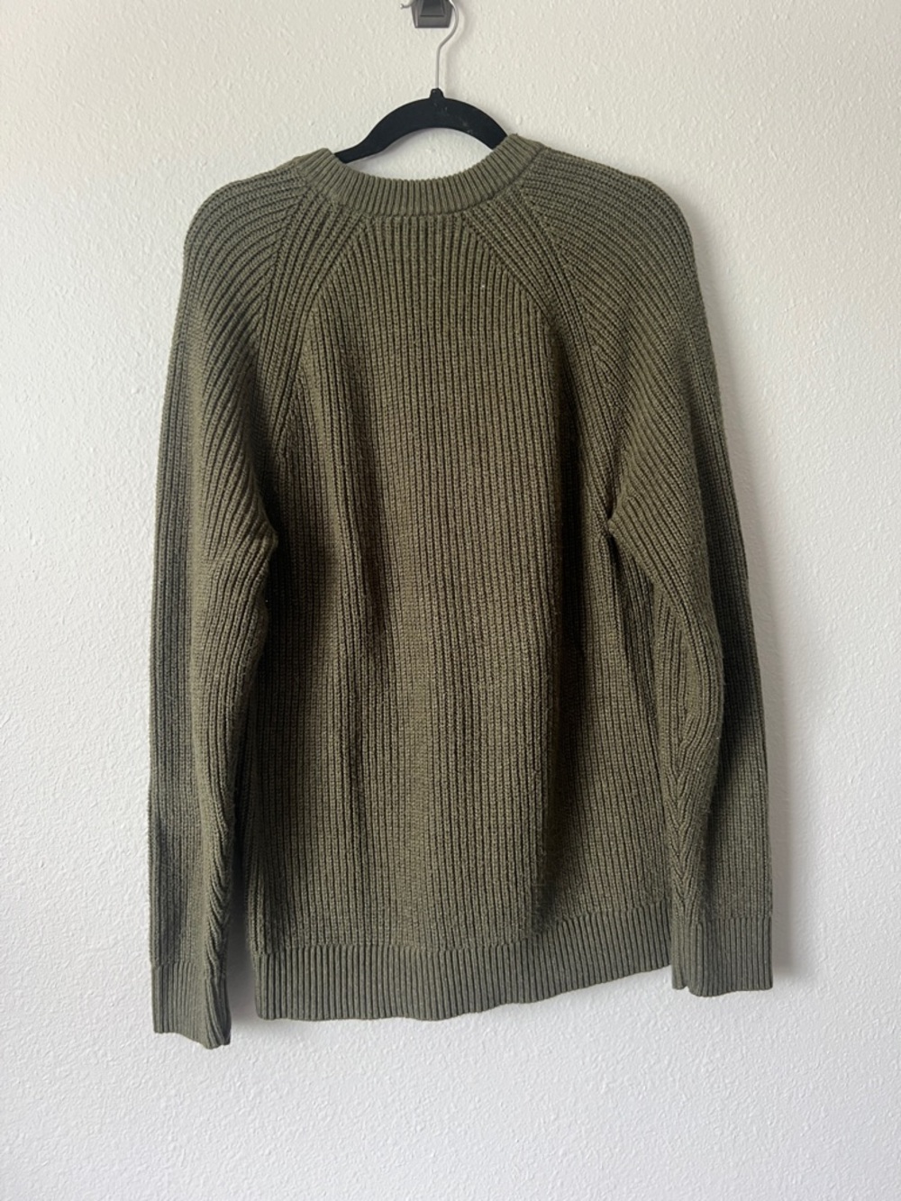 J crew Raglan shaker-stitch crewneck sweater Hthr Distressed Fatigue - Picture 4 of 4